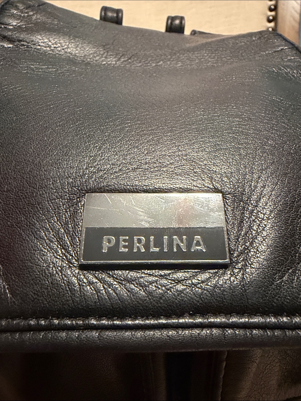 Perlina Black Leather Small Backpack - Picture 2 of 14